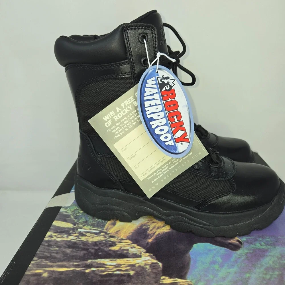 Rocky 8 Fort Hood Waterproof Duty 2149 Men's Boots Black Leather Style Size 7W